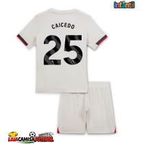 Camisa de Futebol Chelsea Moises Caicedo #25 Equipamento Secundário Infantil 2025-26 Manga Curta (+ Calças curtas)